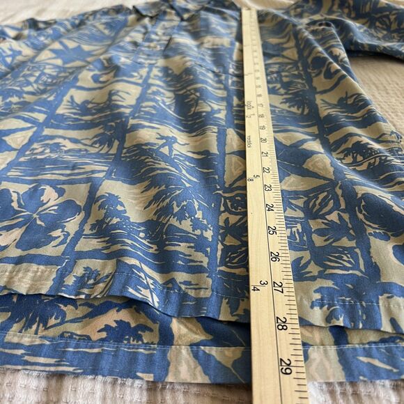 Reyn Spooner Shirt Mens Medium Blue Tan Hawaiian Aloha Commemorative Classic - Picture 13 of 13